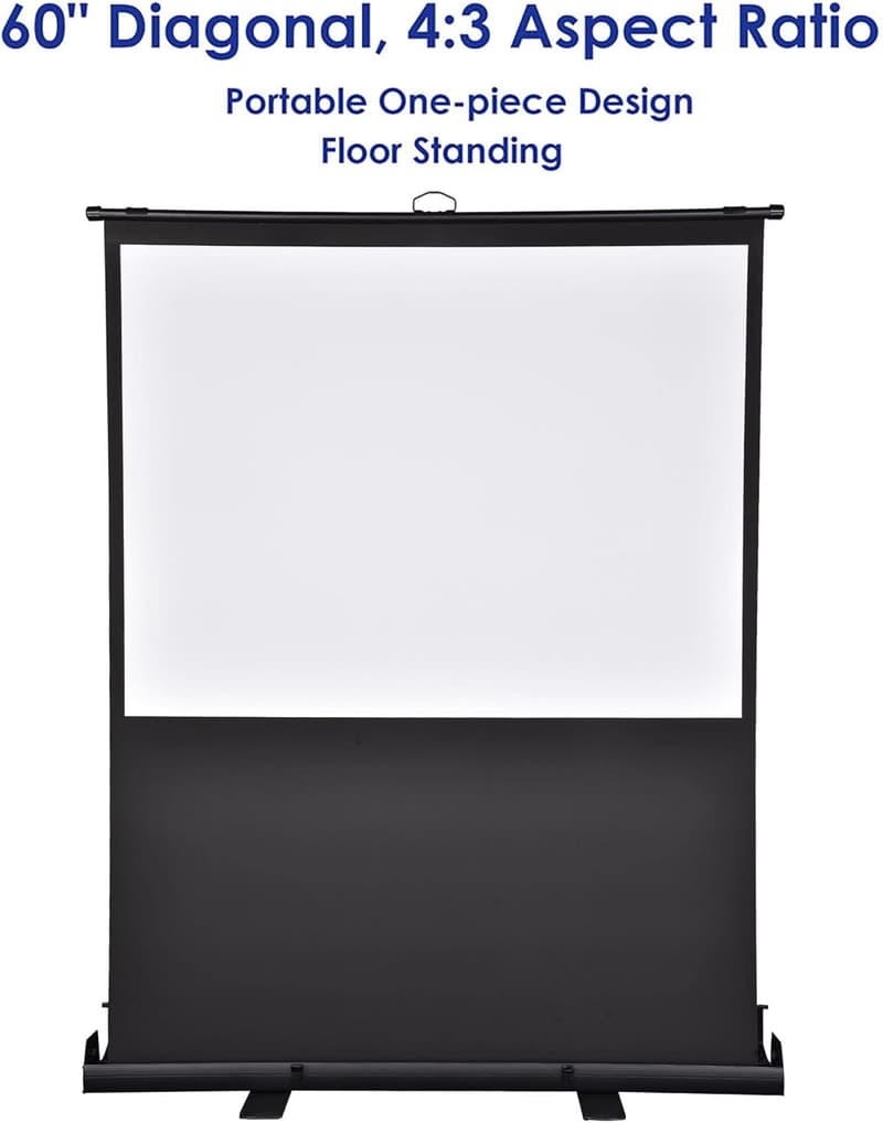 Peak 142x107cm Taşınabilir Portatif Pull Up Floor Projeksiyon Perdesi F70 görsel 2